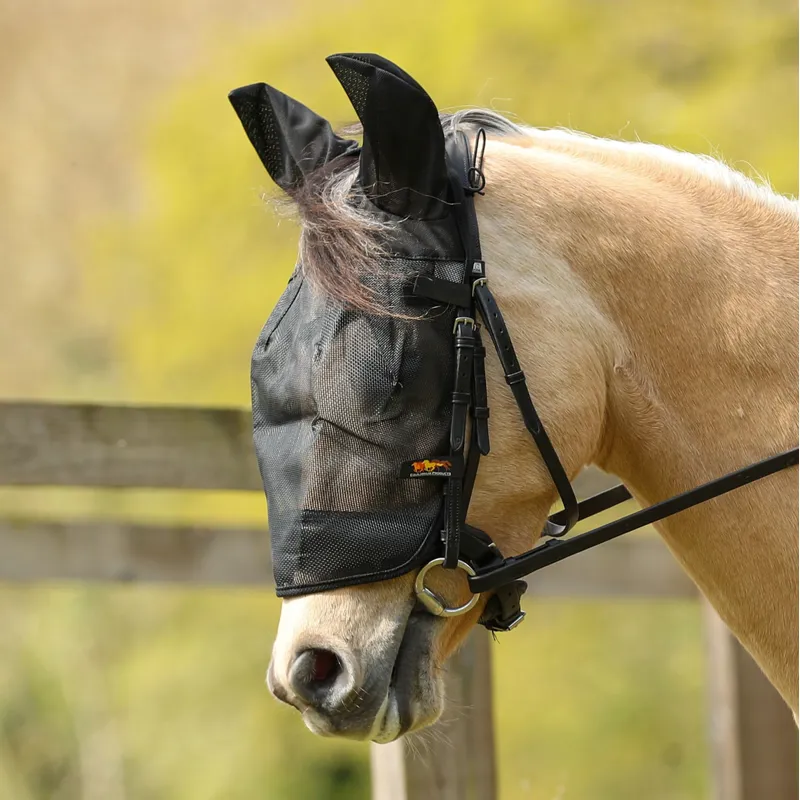 Equilibrium Net Relief Riding Fly Mask with Ears - Black-1