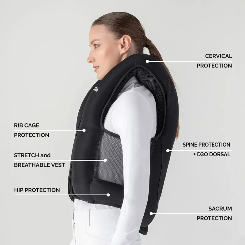 Equiline Belair Unisex Air Jacket with Level 2 Back Protector - Black-3