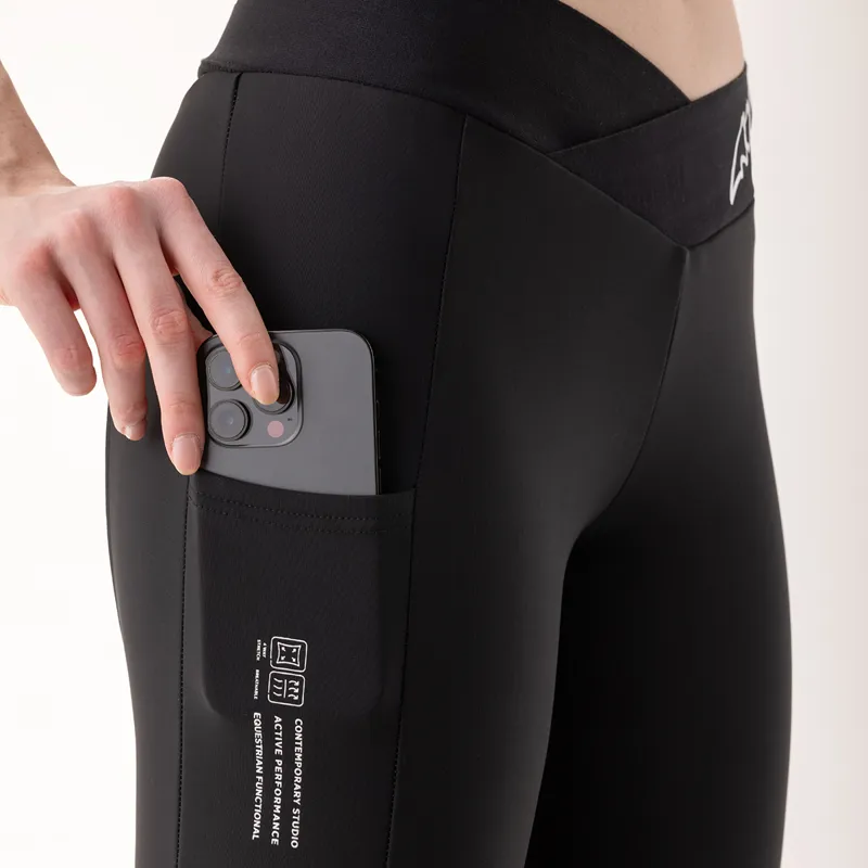 Equiline Cibek Knee Grip Ladies Riding Tights - Black-4