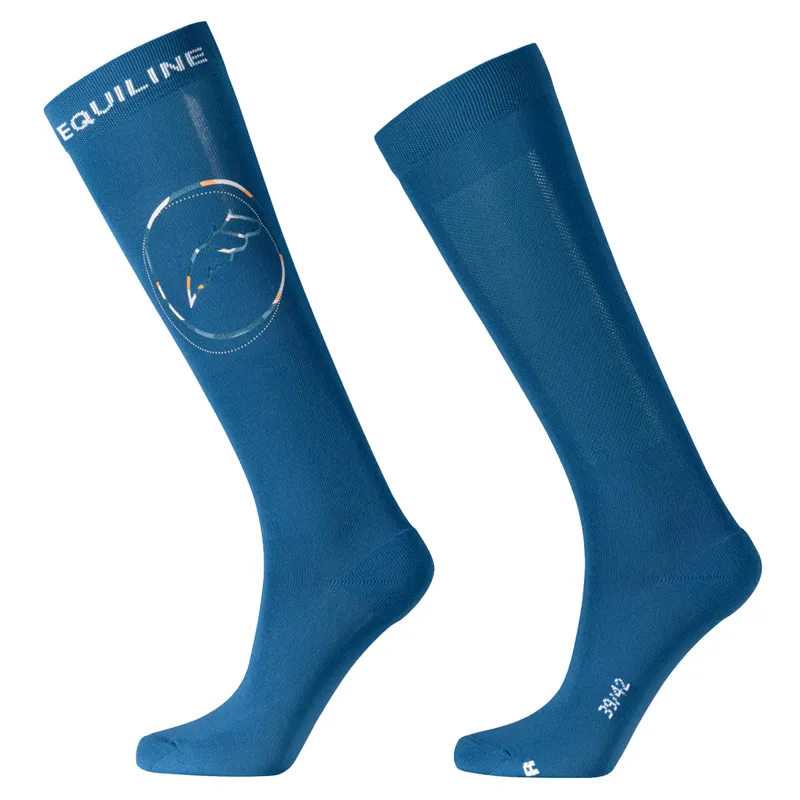 Equiline Esido Womens Tall Riding Socks - Indaco
