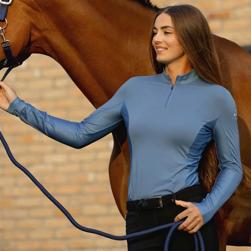 Equiline Edison Womens Second-Skin Base Layer - Provincial Blue-4