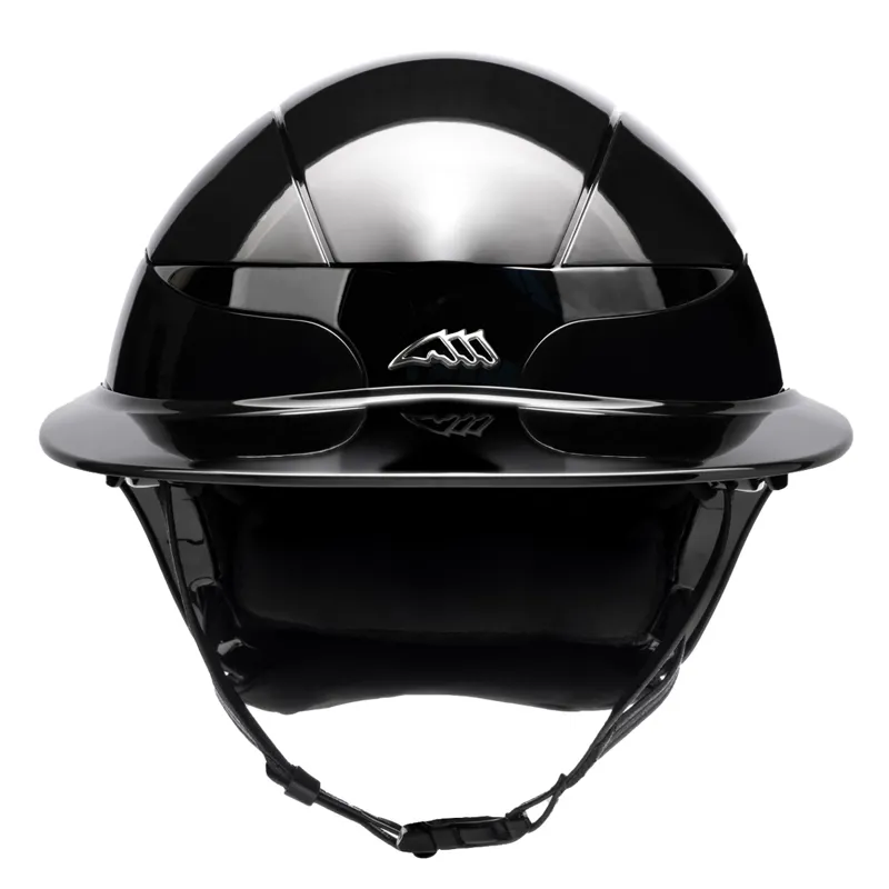 Equiline Xanto Logo Sun Visor Wide Peak Riding Hat - Glossy Black-2