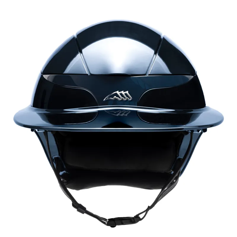 Equiline Xanto Logo Sun Visor Wide Peak Riding Hat - Glossy Blue-1