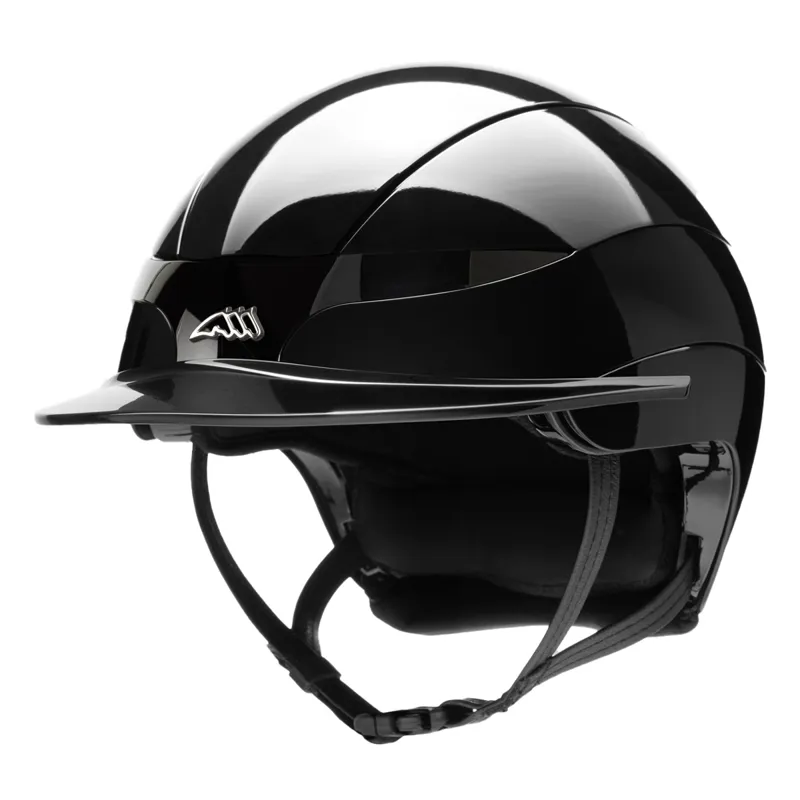 Equiline Xanto Logo Standard Visor Riding Hat - Glossy Black