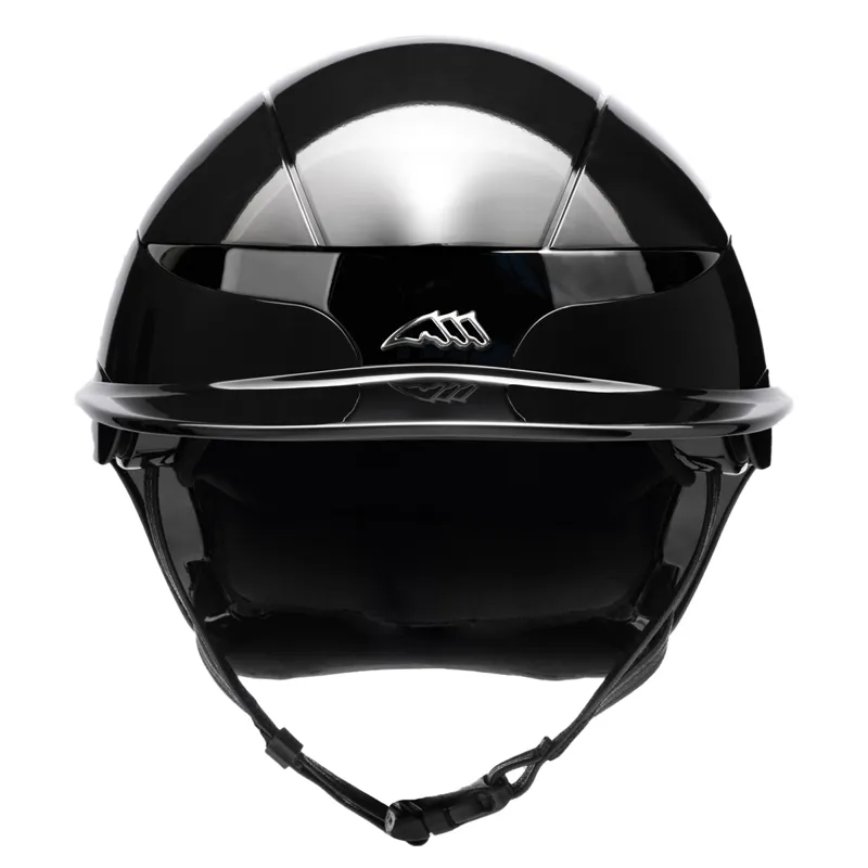 Equiline Xanto Logo Standard Visor Riding Hat - Glossy Black-1