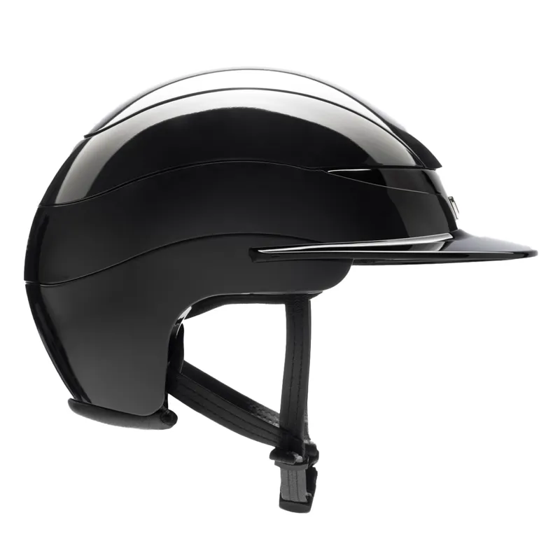 Equiline Xanto Logo Standard Visor Riding Hat - Glossy Black-2