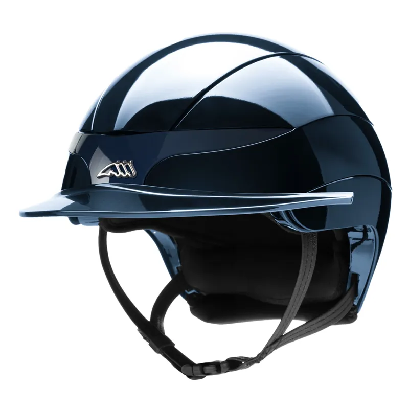 Equiline Xanto Logo Standard Visor Riding Hat - Glossy Blue