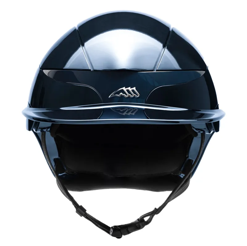 Equiline Xanto Logo Standard Visor Riding Hat - Glossy Blue-1
