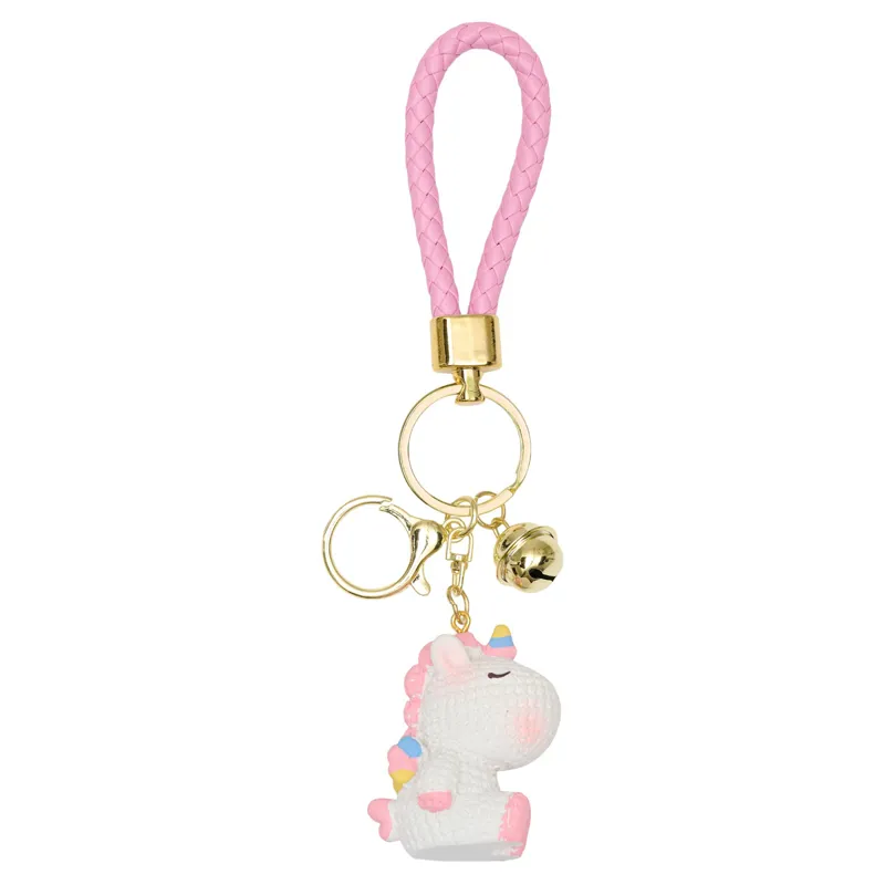Equipage Unicorn Crochet Key Ring - Pink Mist