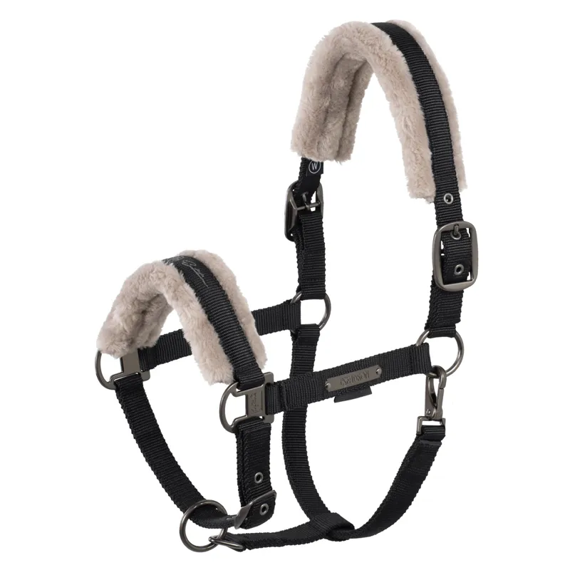 Eskadron Platinum Double Pin Faux Fur Headcollar - Black