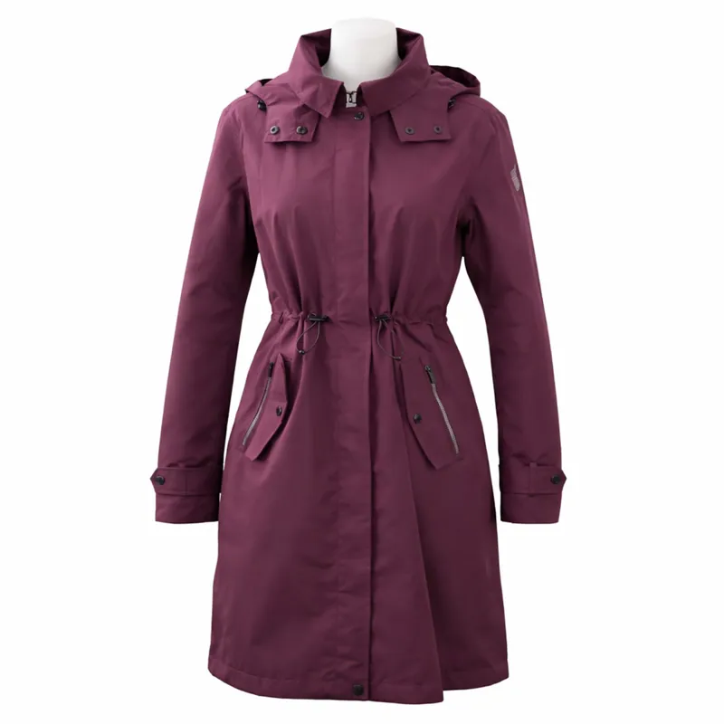 Euro-Star Chiara Ladies Long Waterproof Jacket - Dark Berry
