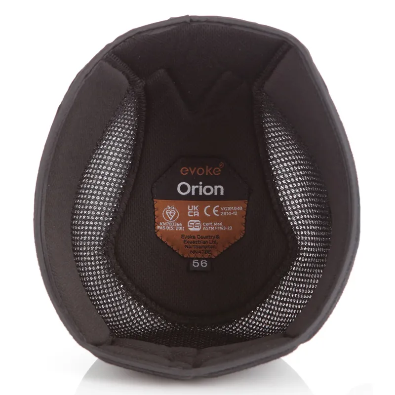 Evoke Orion Removable Padded Riding Hat Liner - Black