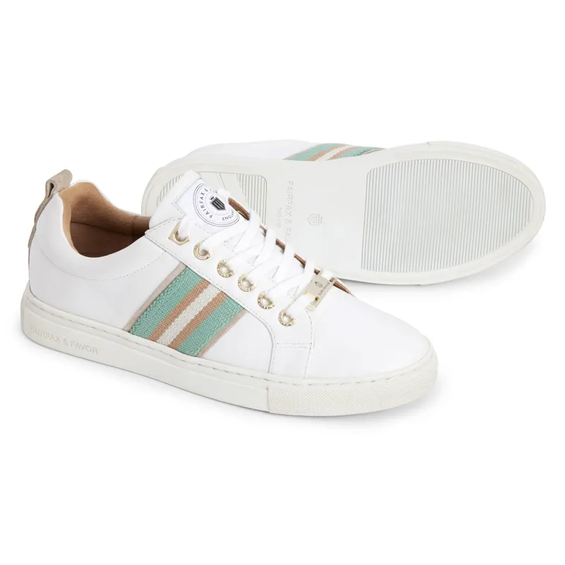 Fairfax and Favor Boston Trainers - White/Mint/Stone