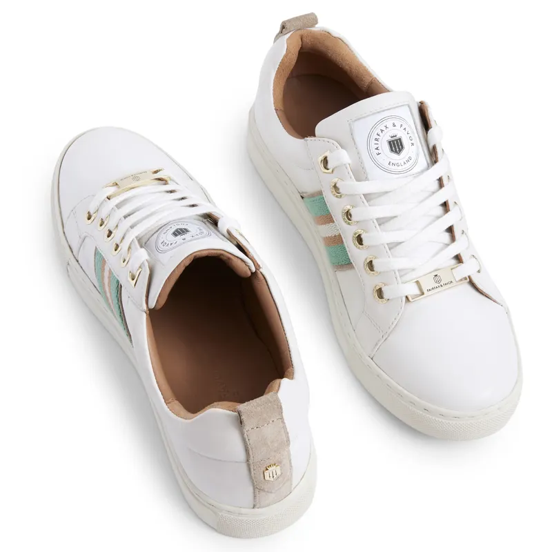 Fairfax and Favor Boston Trainers - White/Mint/Stone-2