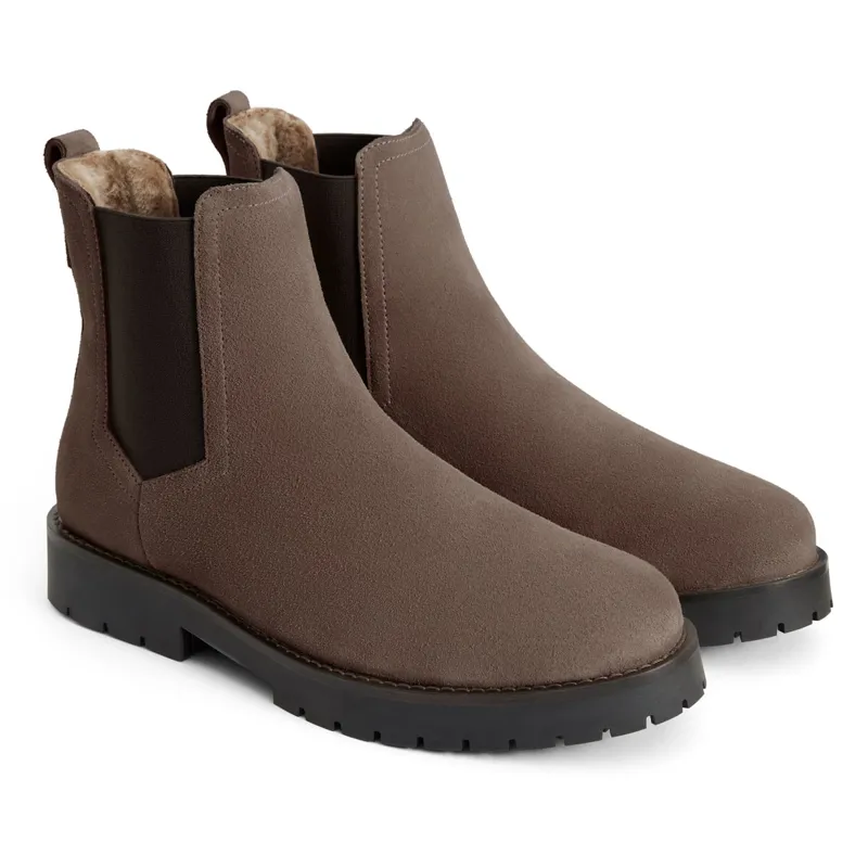 Fairfax and Favor Sheepskin Boudica Womens Ankle Boots - Fog Suede