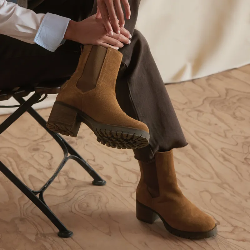 Fairfax and Favor Heeled Boudica Ankle Boots - Tan Suede-5