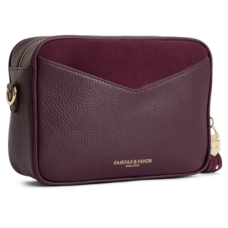 Fairfax and Favor Finsbury Handbag - Exclusive Elderberry Suede-2