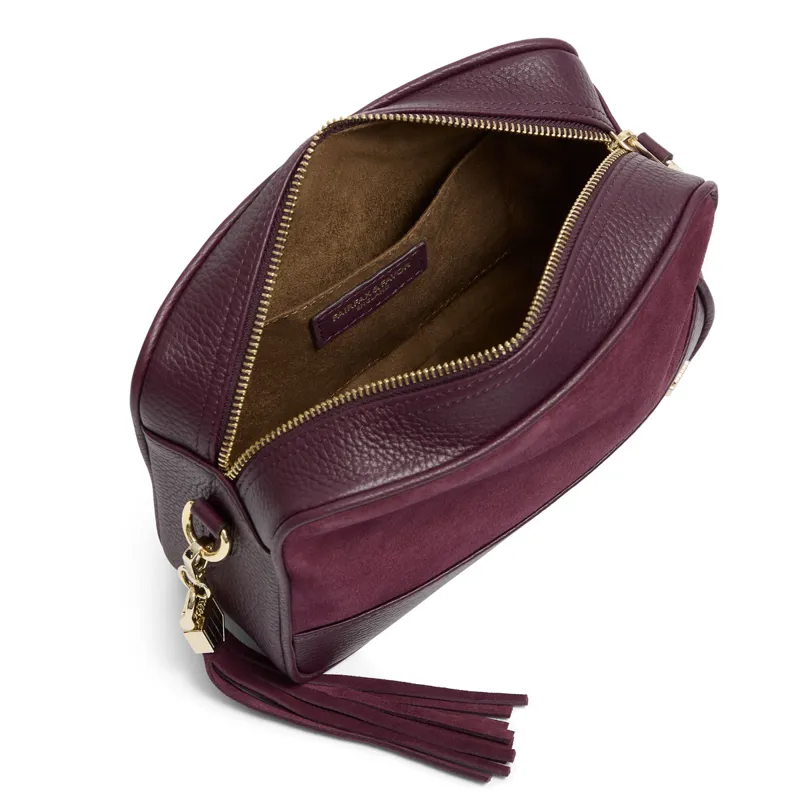 Fairfax and Favor Finsbury Handbag - Exclusive Elderberry Suede-4