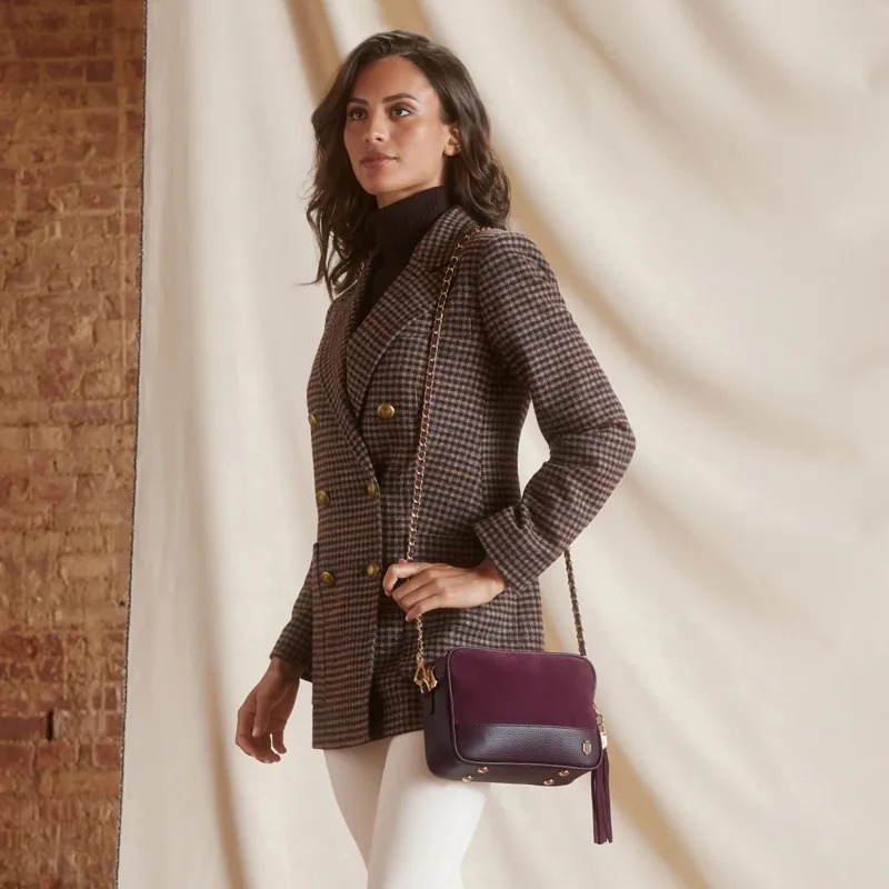 Fairfax and Favor Finsbury Handbag - Exclusive Elderberry Suede-1