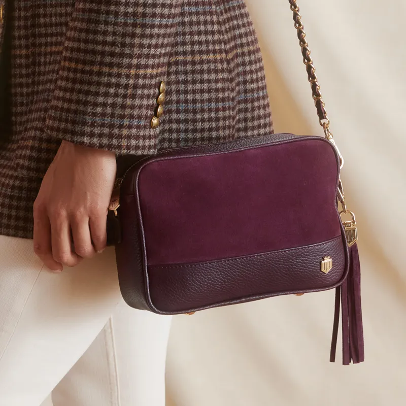 Fairfax and Favor Finsbury Handbag - Exclusive Elderberry Suede-5