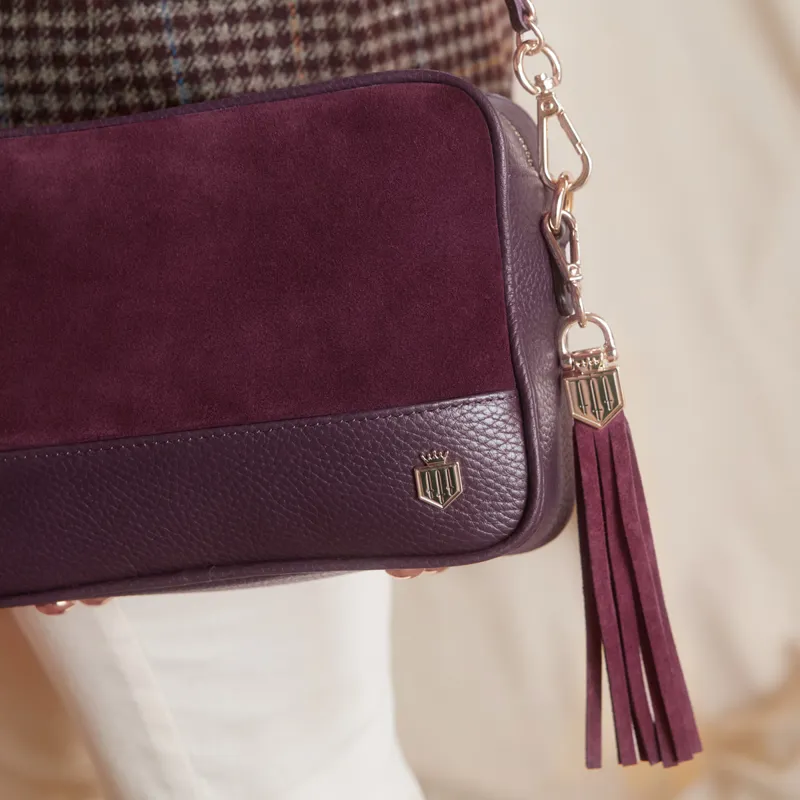 Fairfax and Favor Finsbury Handbag - Exclusive Elderberry Suede-6