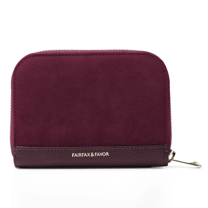 Fairfax and Favor Mini Salisbury Purse - Elderberry Suede-1