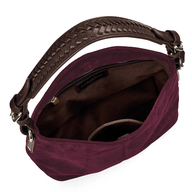 Fairfax and Favor Mini Tetbury Tote Bag - Elderberry Suede-2