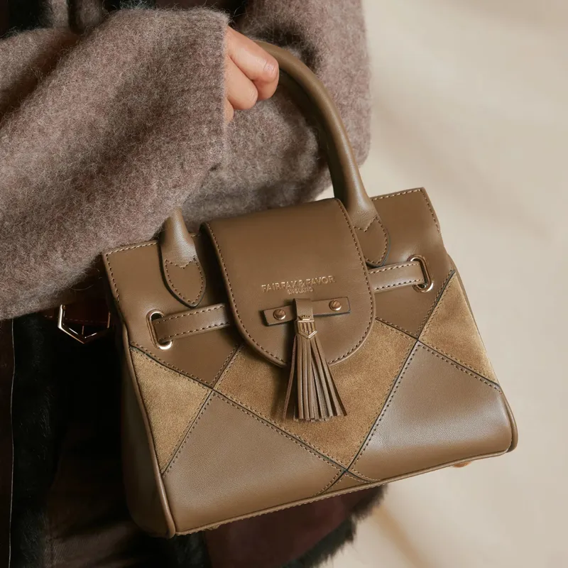 Fairfax and Favor Mini Windsor Handbag - Harlequin Tan Suede-1