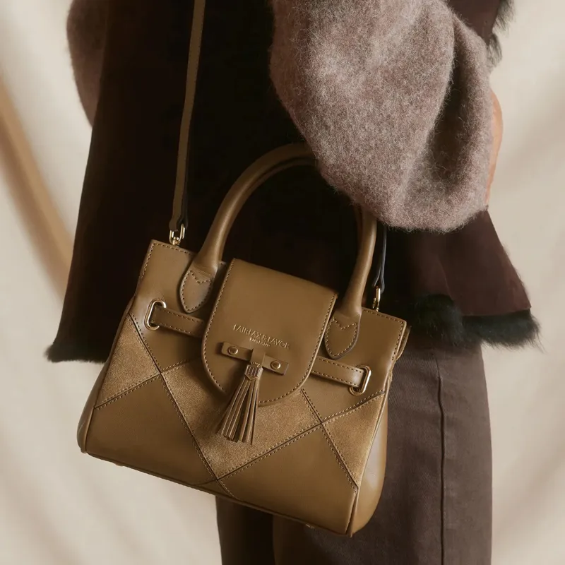 Fairfax and Favor Mini Windsor Handbag - Harlequin Tan Suede-4