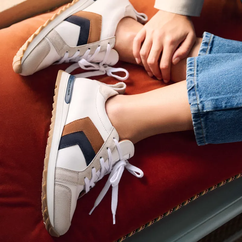 Fairfax and Favor Xandra Womens Trainers - White/Tan/Navy-1