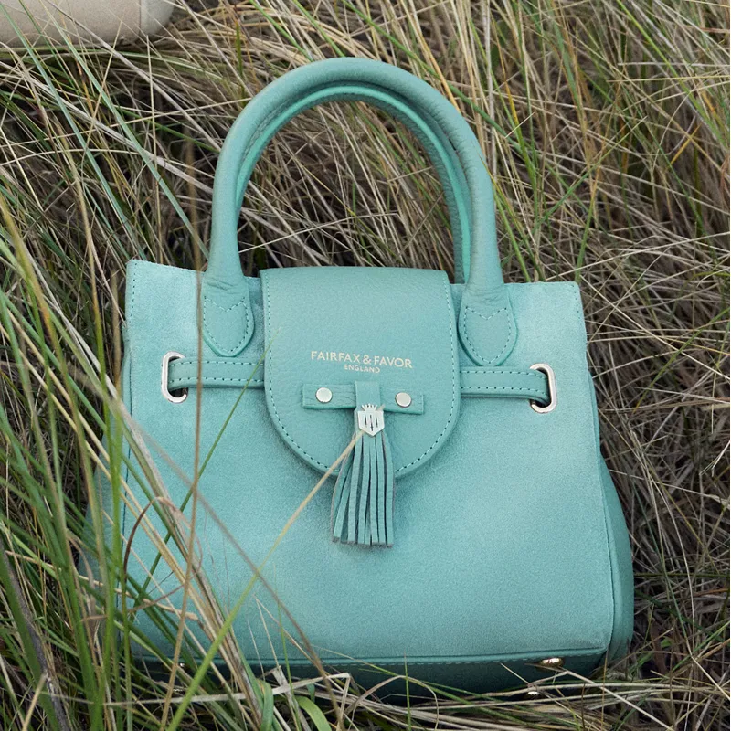 Fairfax and Favor Mini Windsor Handbag - Mint Suede-2