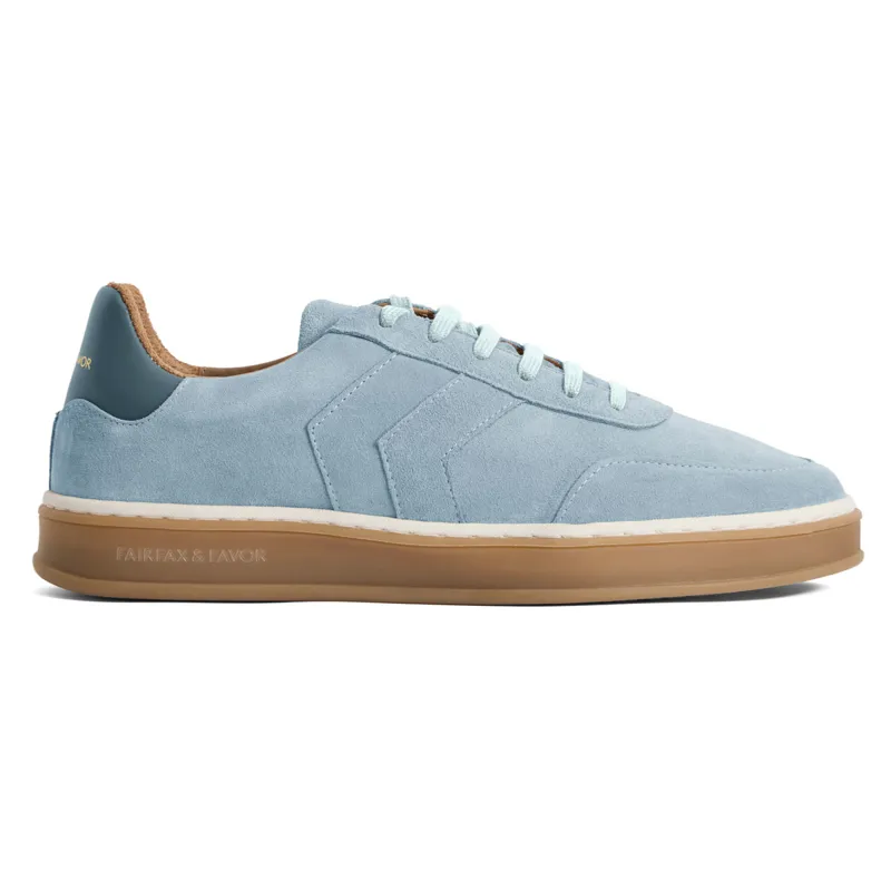 Fairfax and Favor Kendrick Suede Trainers - Sky Blue Suede-3