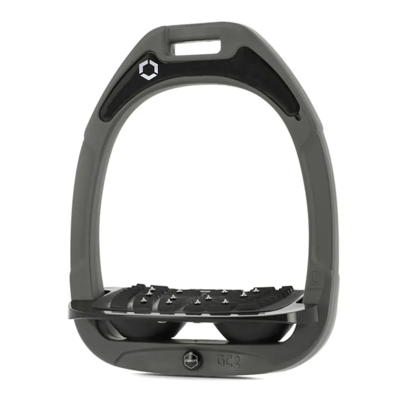 Flex-On Green Composite Ultra Grip Stirrups - Dark Grey/Black/Black