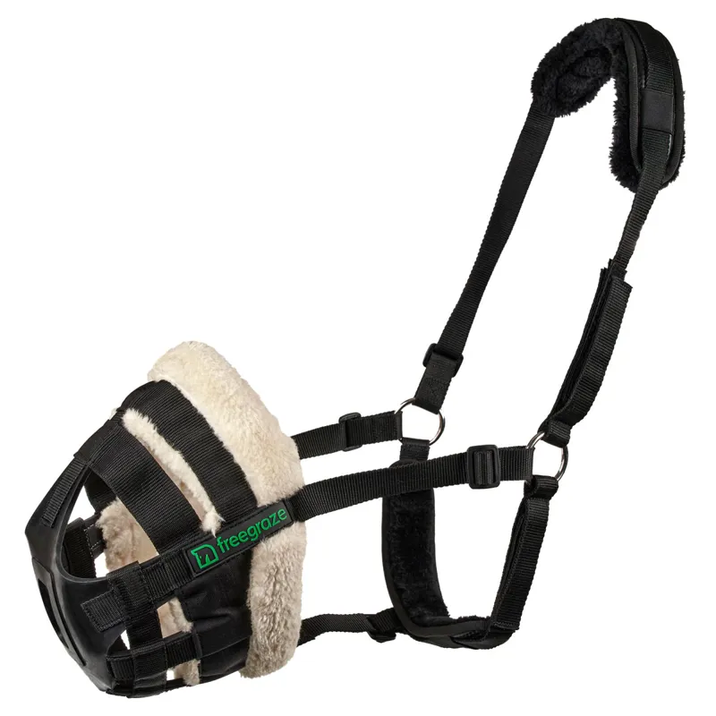 FreeGraze Airflow Deluxe Grazing Muzzle - Black-1