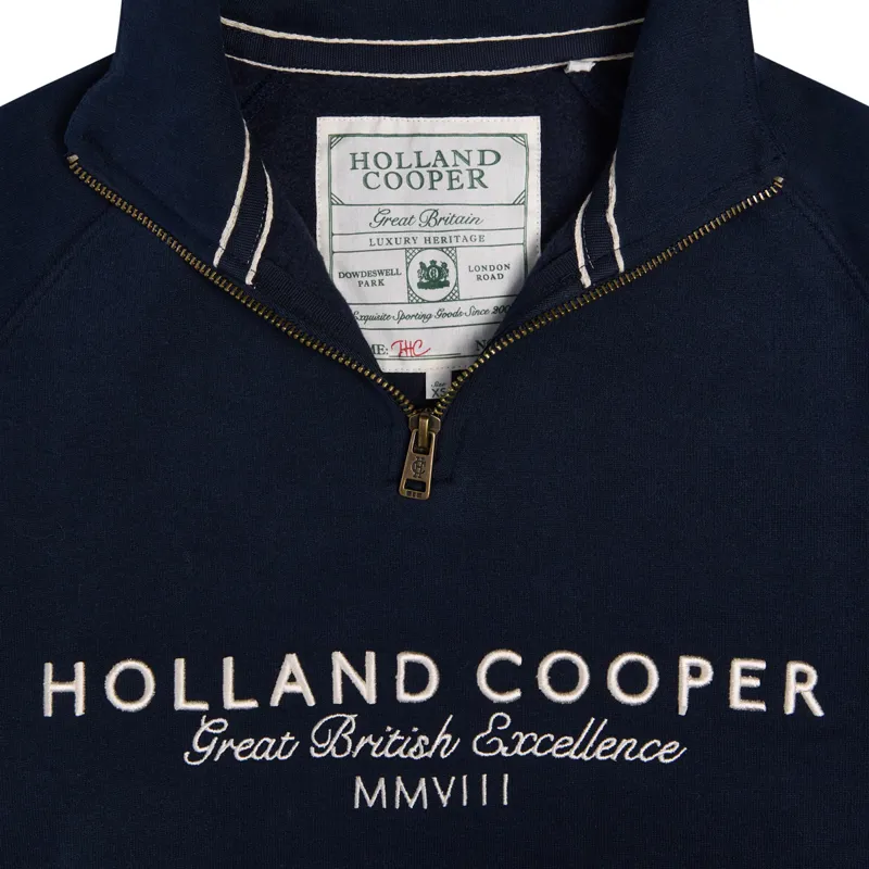 Holland Cooper Sporting Goods Henley Womens Quarter Zip - Ink Navy-3
