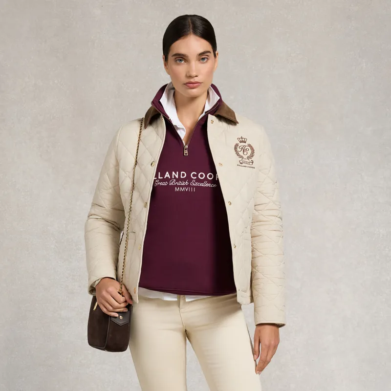 Holland Cooper Sporting Goods Henley Womens Quarter Zip - Mulberry-3