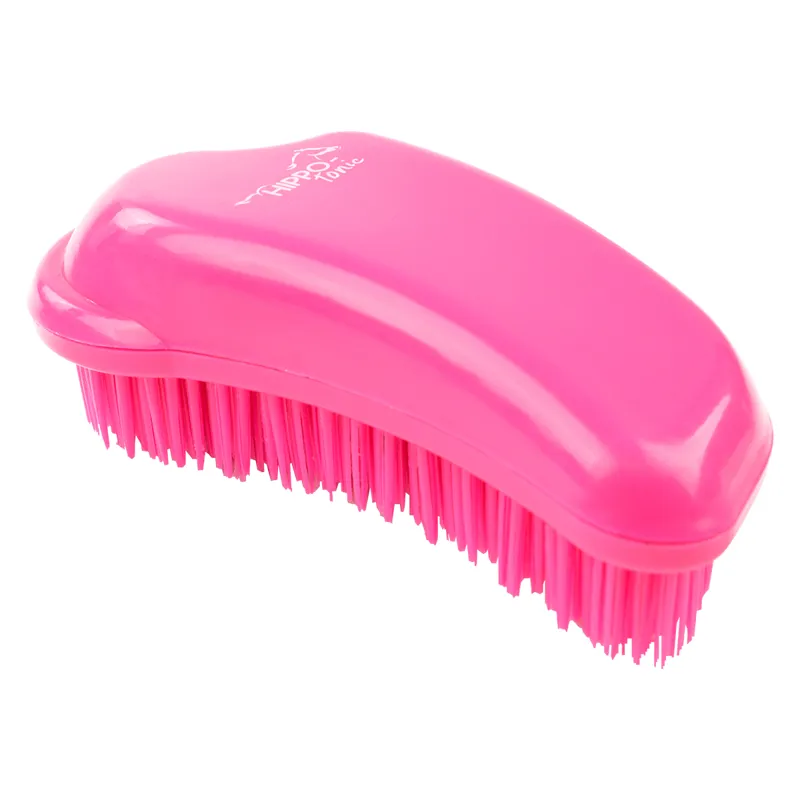 Hippo-Tonic Anatomic Multi Use Grooming Brush - Fuchsia Pink
