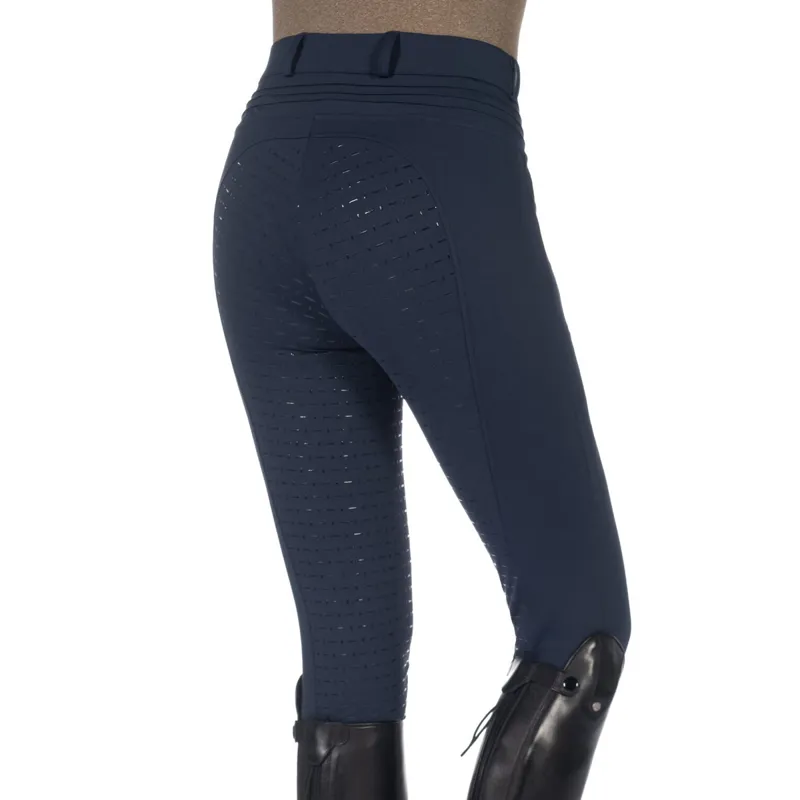 HKM Comfort Full Grip Womens Heated Breeches - Deep Blue-2