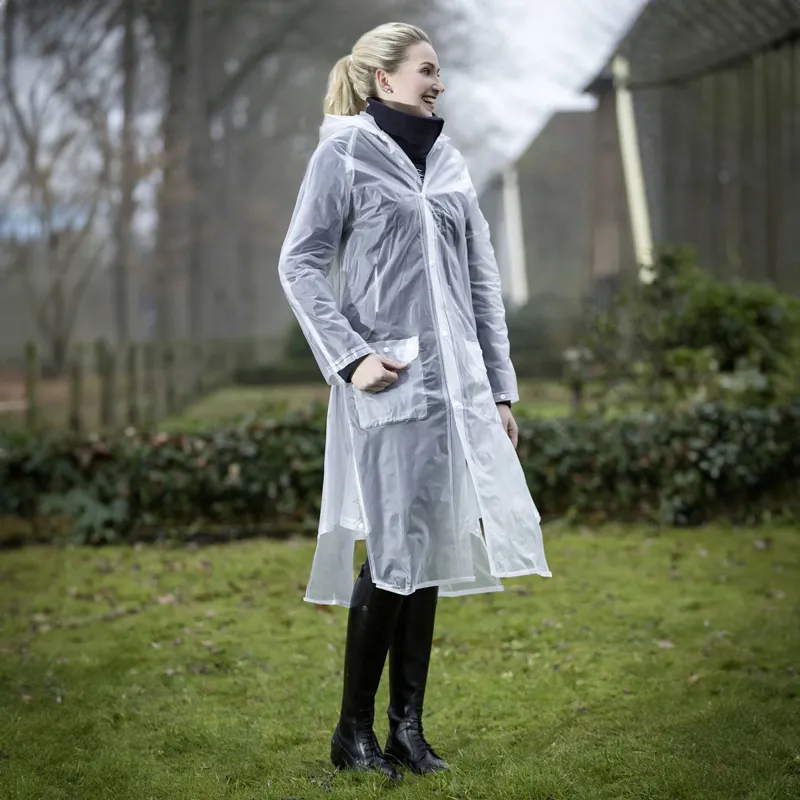 HKM Transparent Waterproof Adults Long Rain Coat - Clear-1