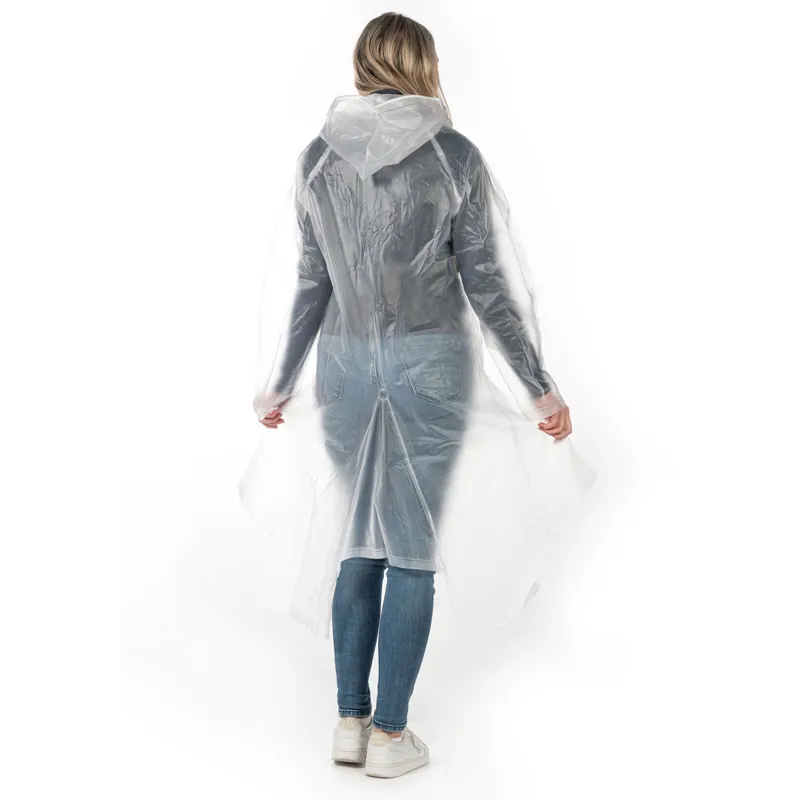 HKM Transparent Waterproof Adults Long Rain Coat - Clear-2
