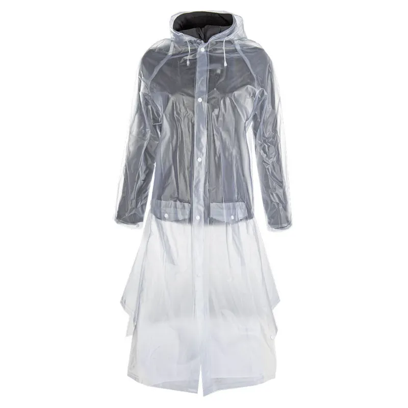 HKM Transparent Waterproof Junior Long Rain Coat - Clear