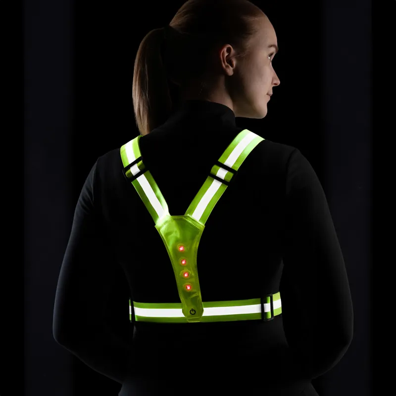 HKM Adults LED Hi-Vis Safety Vest - Neon Yellow-2
