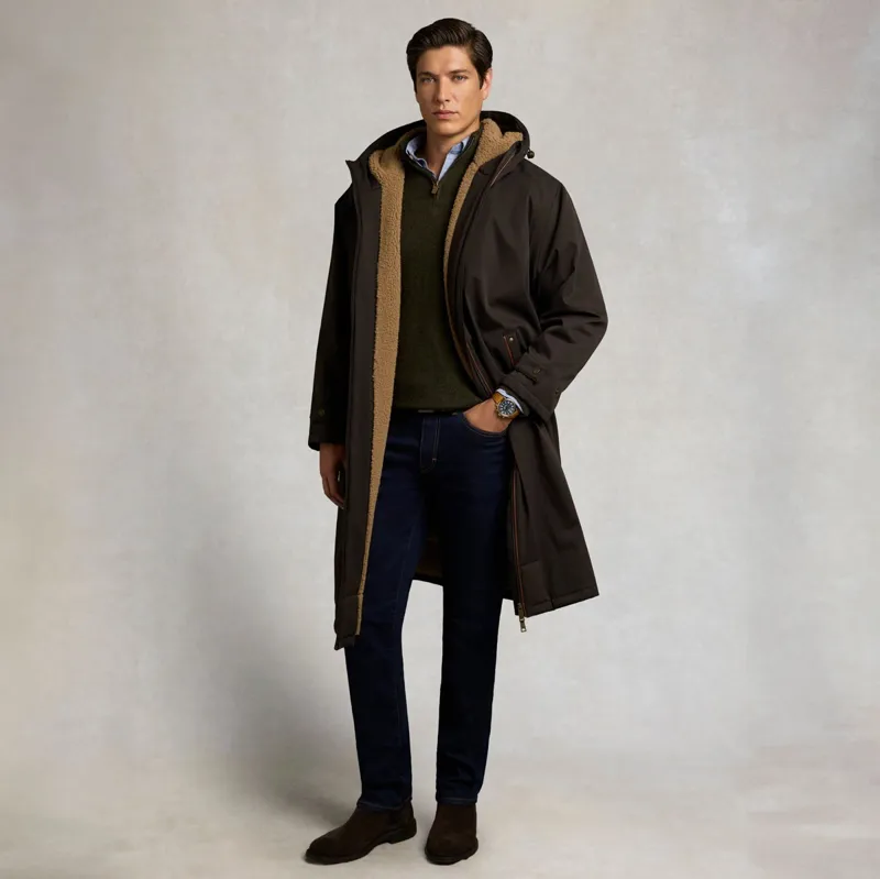 Holland Cooper One-Size Mens Waterproof Coat - Chocolate