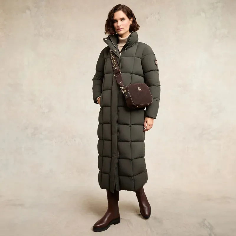 Holland Cooper Carrington Womens Longline Coat - Dark Olive-2