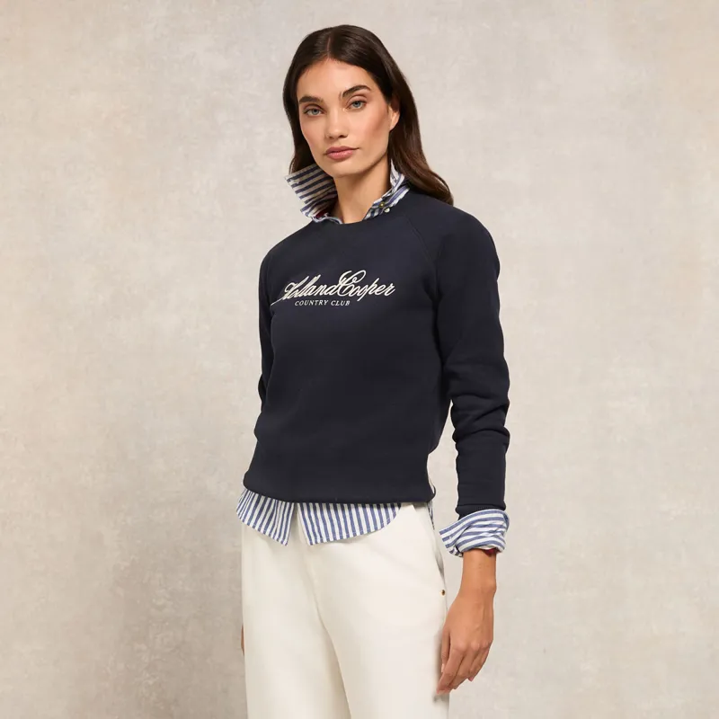 Holland Cooper Country Club Womens Crew Sweat - Ink Navy