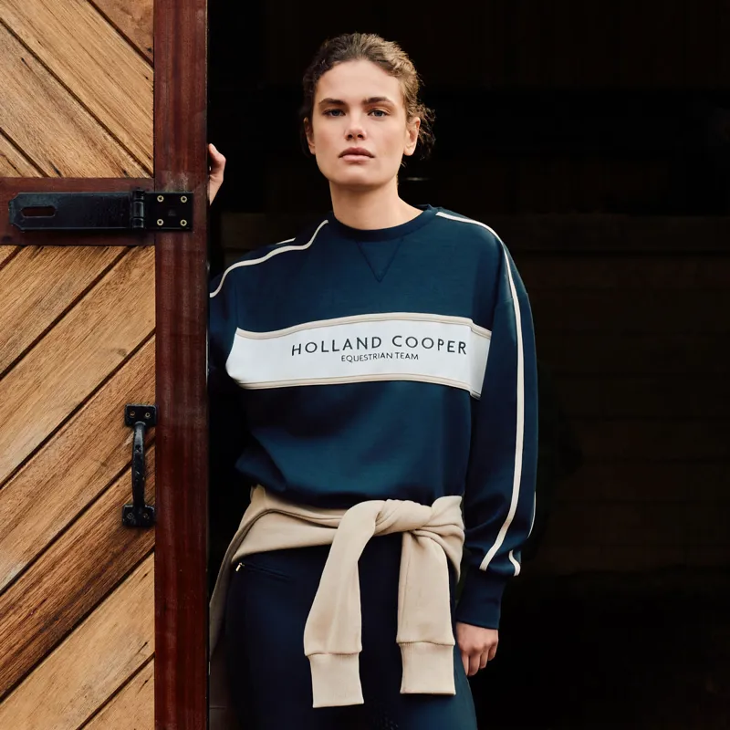 Holland Cooper Equestrian Womens Crew Sweatshirt - Ink Navy-7