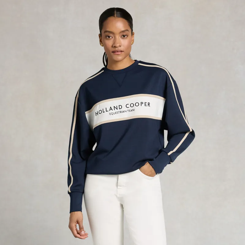 Holland Cooper Equestrian Womens Crew Sweatshirt - Ink Navy-1