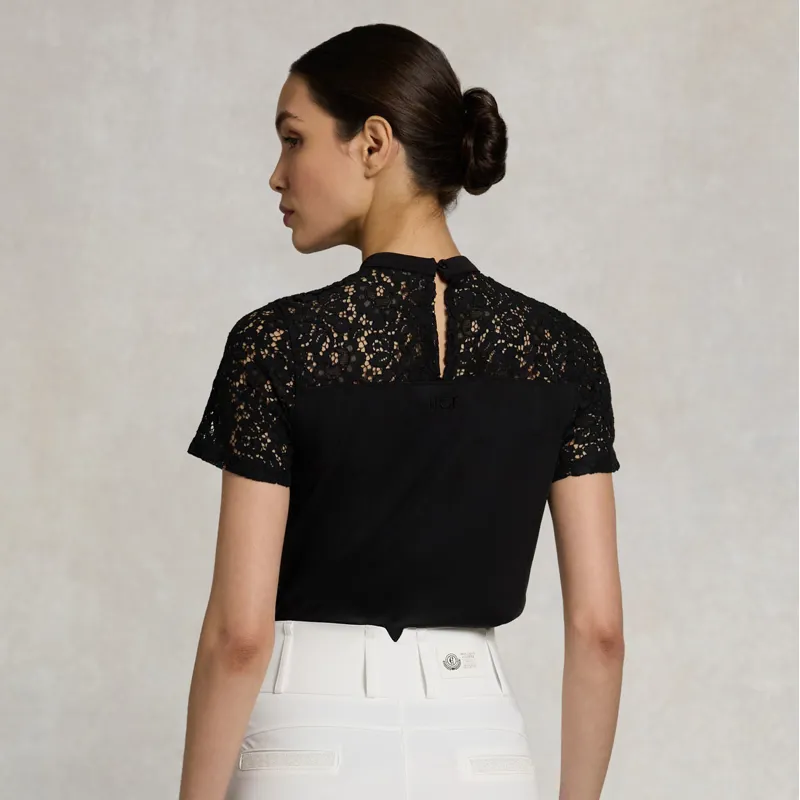 Holland Cooper Womens Lace Tee - Black-1