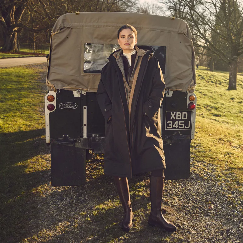 Holland Cooper One Size Waterproof Ladies Country Coat - Khaki-1