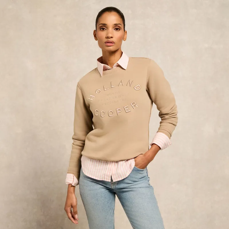 Holland Cooper Varsity Ladies Crew Pullover - Oatmeal